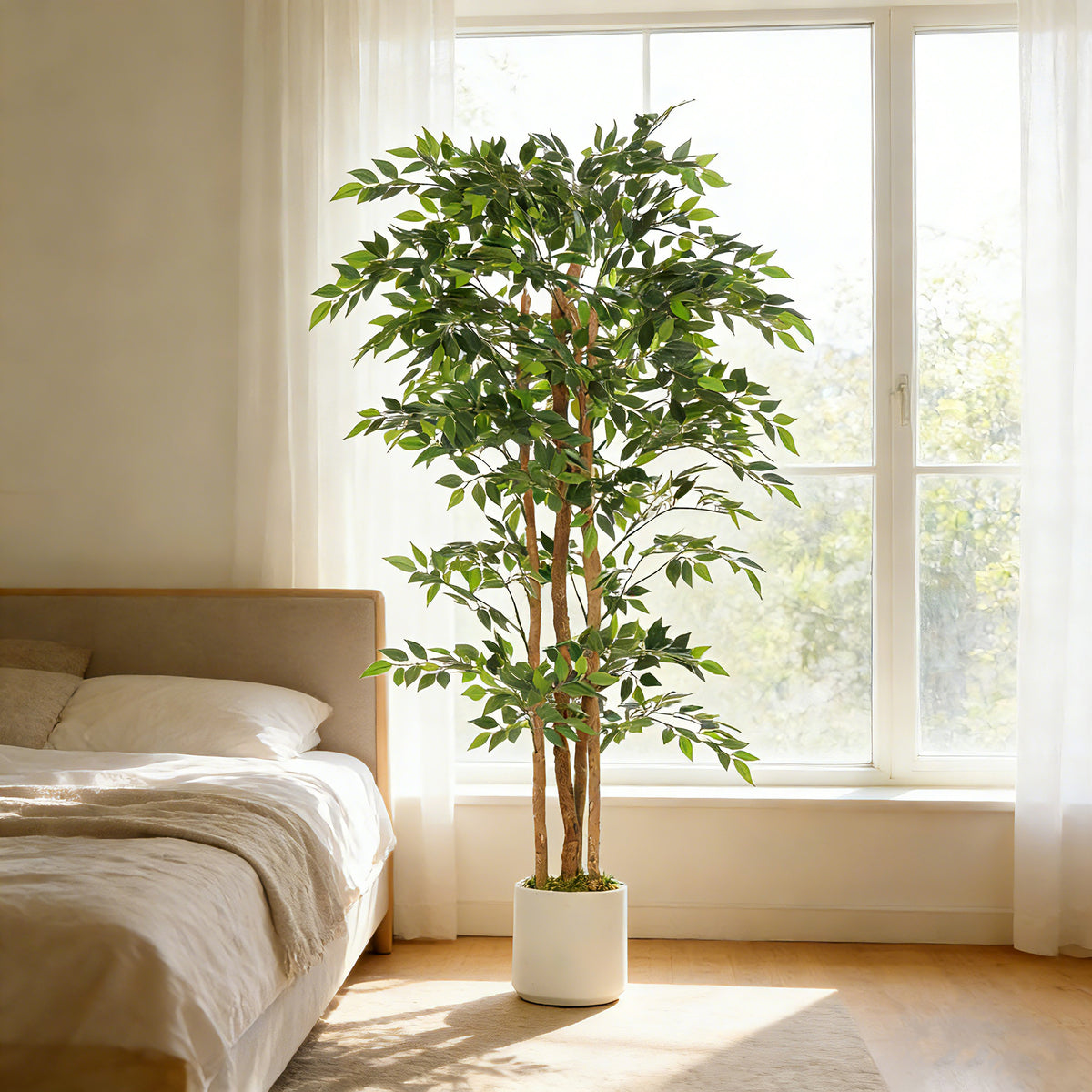 HOMCOM 180cm Artificial Ficus Tree, Faux Plant For Home Decor