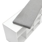 White Padded Shoe Storage Bench