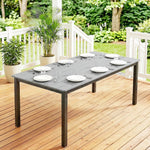 180 X 86 Cm Garden Dining Table For 6-8 Person | Grey
