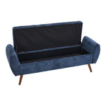 Modern Upholstered Storage Bench | Blue