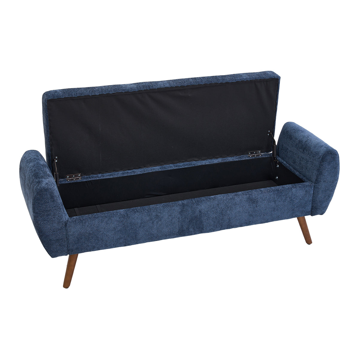Modern Upholstered Storage Bench | Blue