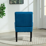 Valina Velvet Fabric Armless Accent Chair | Blue