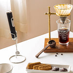3-speed Electric Handheld Milk Frother & Whisk With Metal Stand