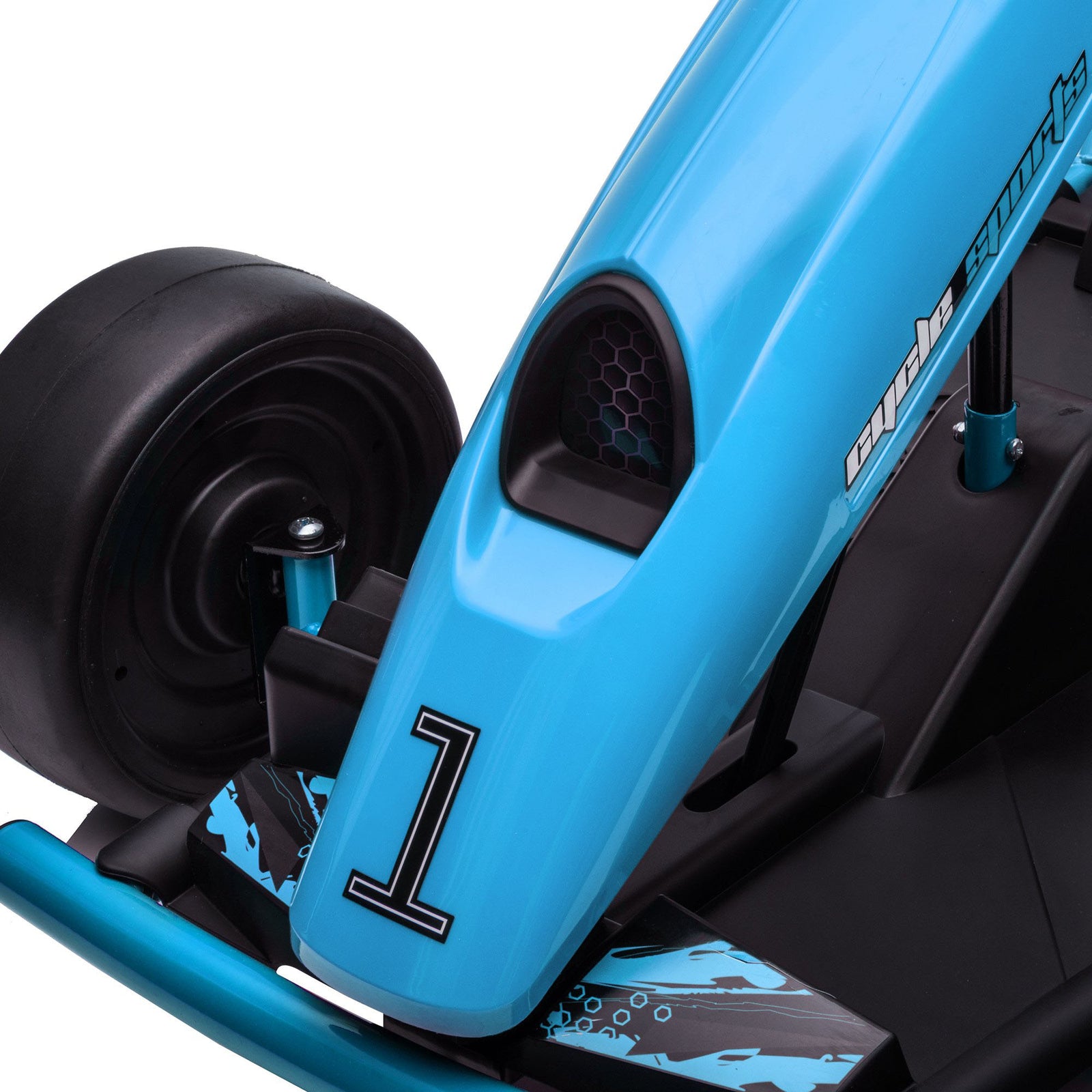24v Electric Go Kart For Kids With Music, Horn Honking, Slow Start | Blue