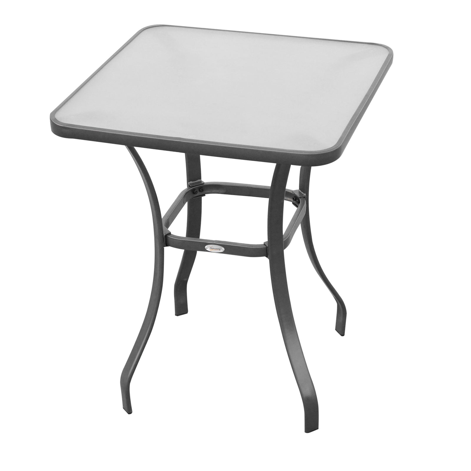 Bar Table Square Glass Dining Breakfast Bistro Furniture