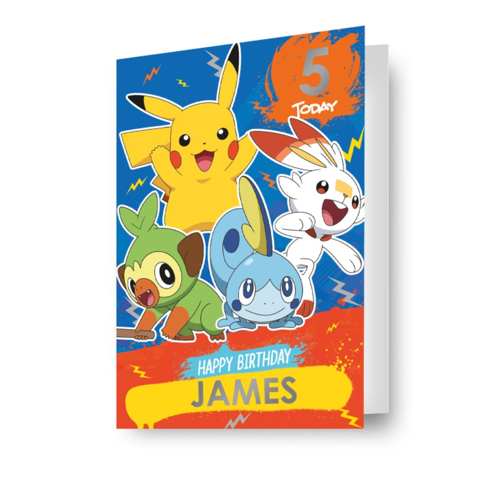 Pokemon Personalise Birthday Card With Sticker Sheet Official Product