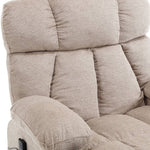 Oatmeal Electric Recliner Chair, Chenille Fabric, Heat & Massage, Cup Holders & Side Pockets