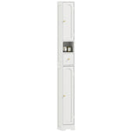 HOMCOM 20cm Slim Bathroom Storage Cabinet With Adjustable Shelves White