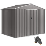 8 X 6ft Garden Storage Shed With Double Door | Light Grey