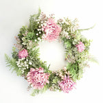 45cm Artificial Pink  Blossom Floral Wreath