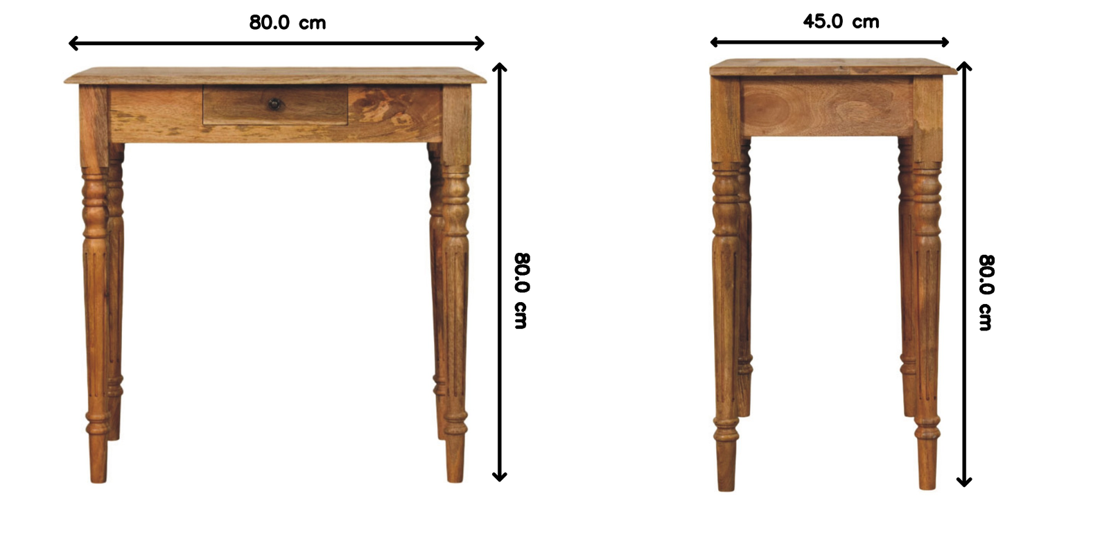Artisan Furniture Solid Wood Oakish Turned Leg Writing Desk