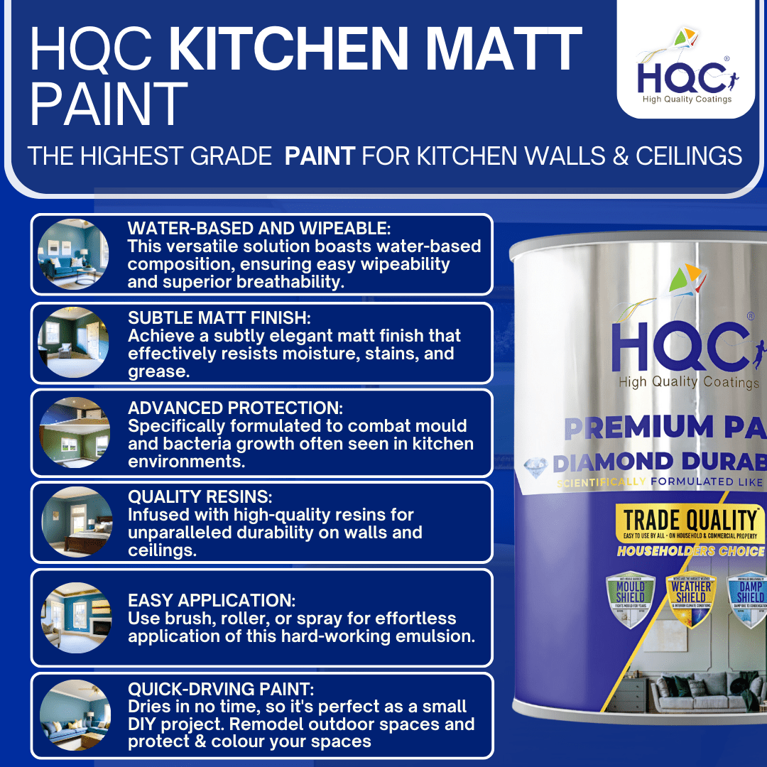 Durable Kitchen Matt Paint - Washable, Grease & Stain Resistant | 10l | Light Beige
