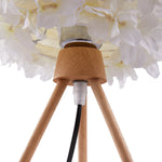 E27 Fabric Lampshade Wooden Tripod Base Table Lamp Fixtures Decor - Warm Light