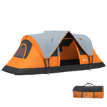 Outsunny 5-6 Man Dome Tent, 3000mm Water Resistant, Orange