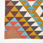 Oslo Orange, Brown And Yellow Multi Coloured 100% Cotton Diamond Pattern Rug | 150cm x 95cm | Black & Brown