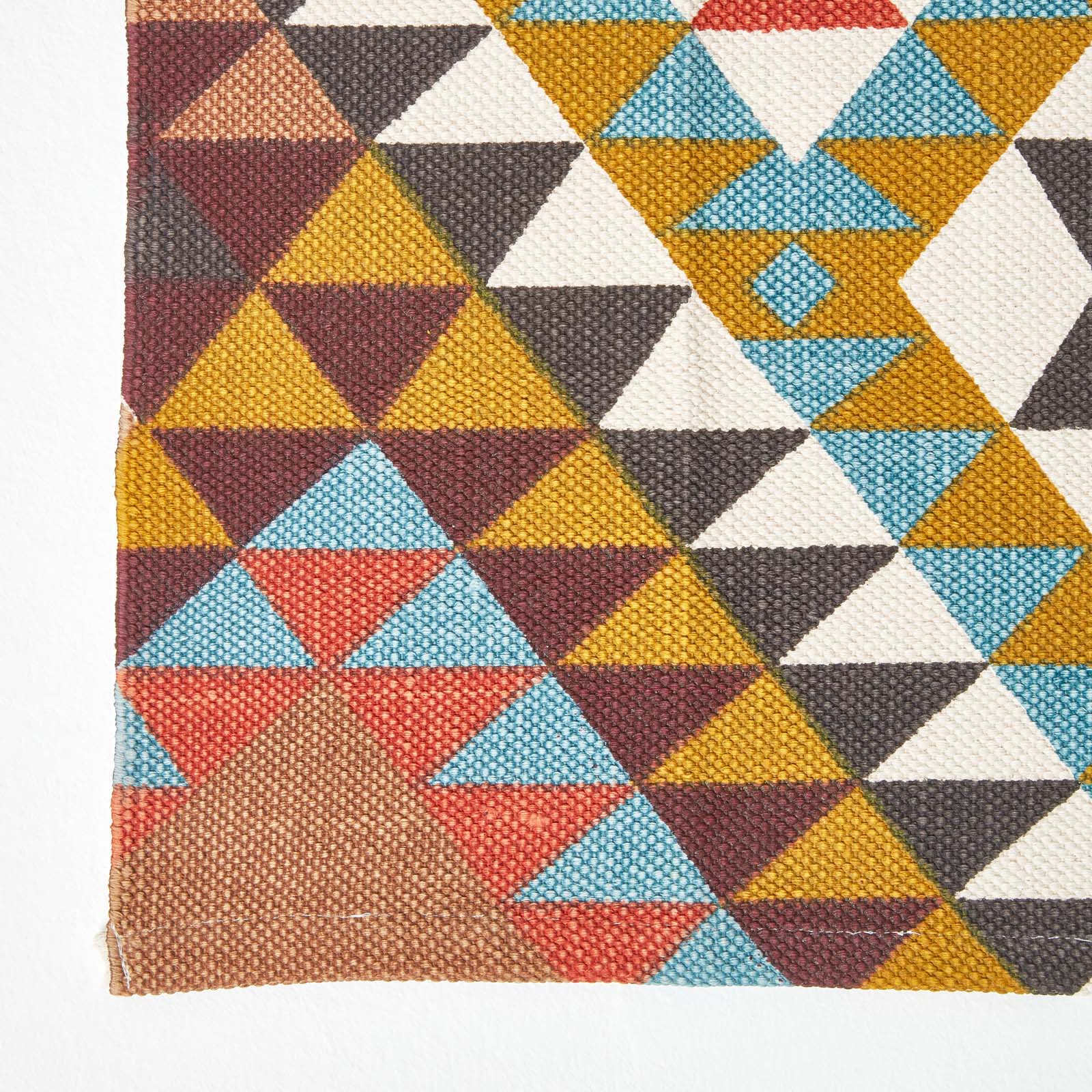 Oslo Orange, Brown And Yellow Multi Coloured 100% Cotton Diamond Pattern Rug | 150cm x 220cm | Black & Brown