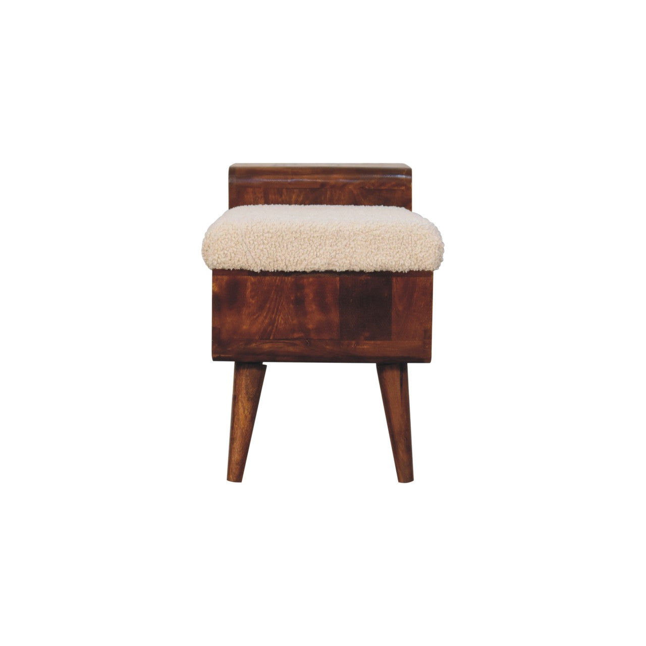 Solid Mango Wood Boucle Carved Chestnut Telephone Table