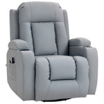 Manual Recliner Chair, Vibration Light Grey