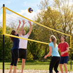 SPORTNOW Portable Volleyball Net Set With Adjustable Height Steel Poles