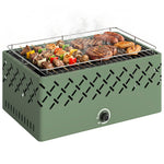 Portable Charcoal Bbq Grill With Built-in Fan, Light Green