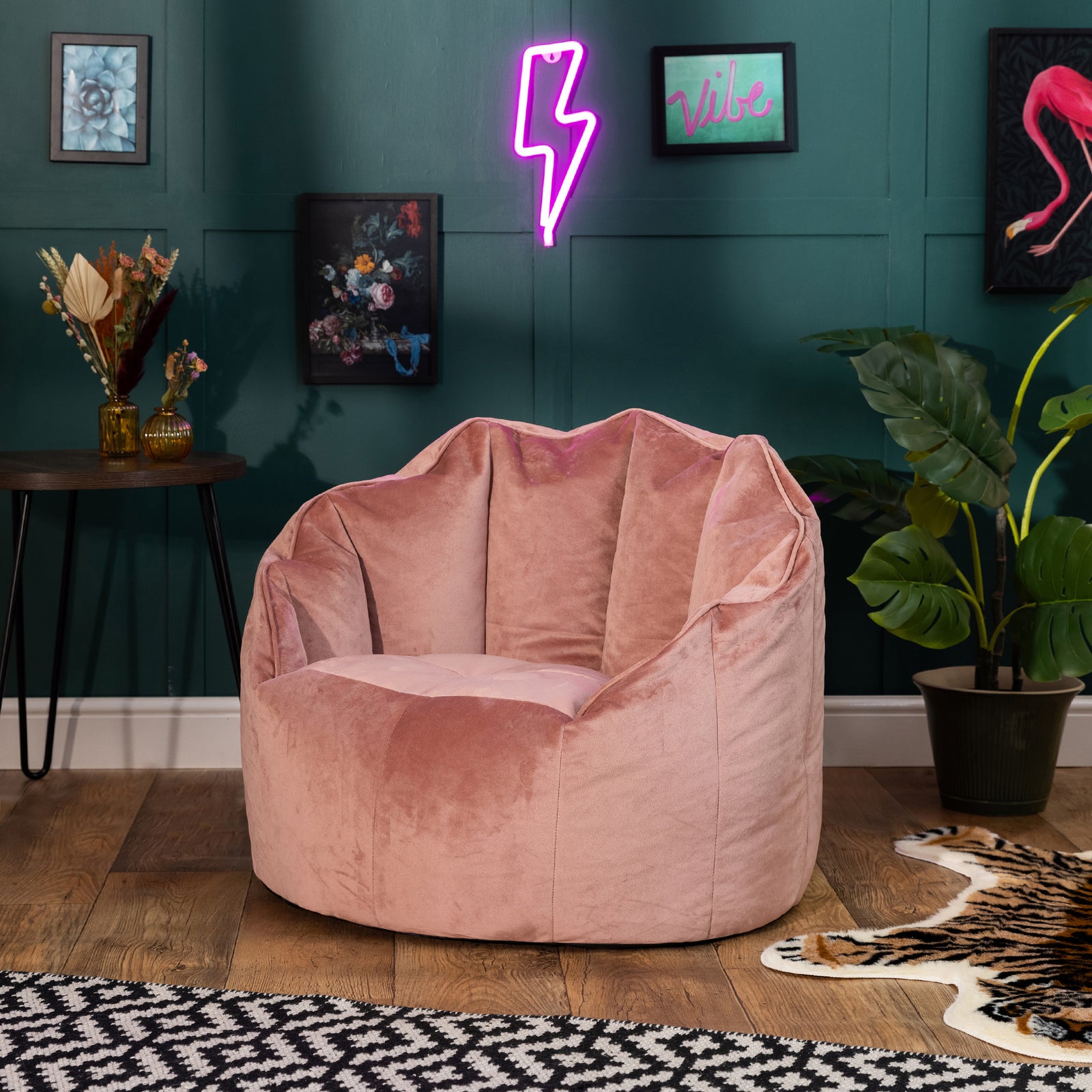 Sirena Scallop Chair Bean Bag | Pink
