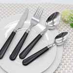 Cutlery Sets Stainless Steel Black Pp Handle 24 Piece Set