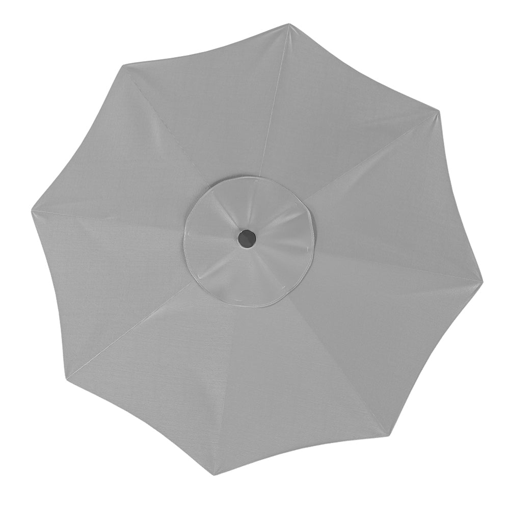 3m Outdoor Patio Parasol – Solar-powered Umbrella With 24 Led Lights, Tilt & Crank Handle, Without Base | One Size | Light Grey