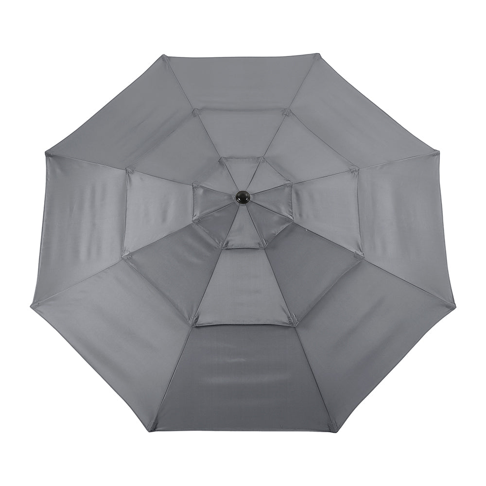 Outdoor 3-tier Umbrella With Crank And Tilt Without Base | One Size | Light Grey