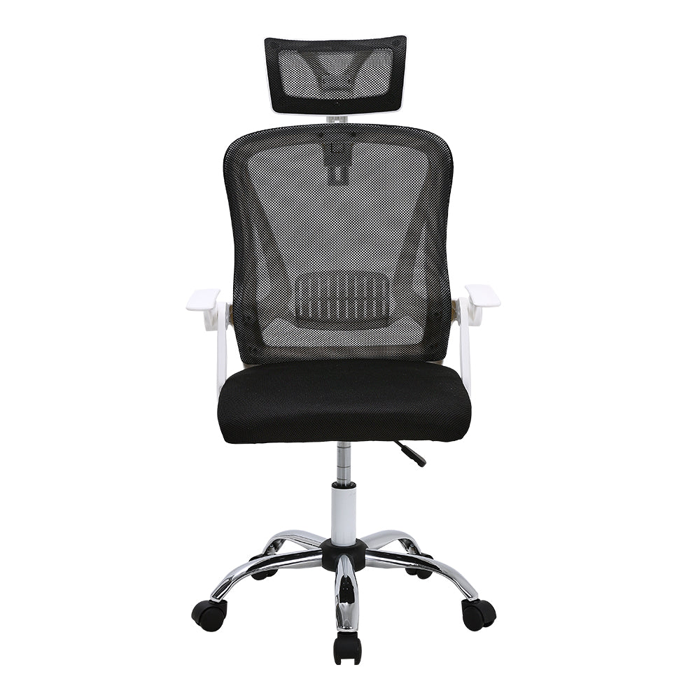 Swivel Office Chair With Headrest | White