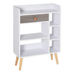 Multi Shelf Bookcase Freestanding Storage Drawer Shelves