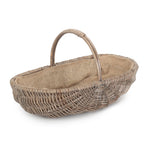 Wicker Shallow Antique Wash Lined Garden Trugs | Medium