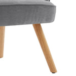 Upholstered Armchair With Solid Wood Legs, Soft Cushioned Seat | Grey