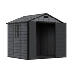 8x6ft Outdoor Apex Roof Storage Shed With Floor, Window,2 Vents & Double Lockable Doors,wood Grain Design