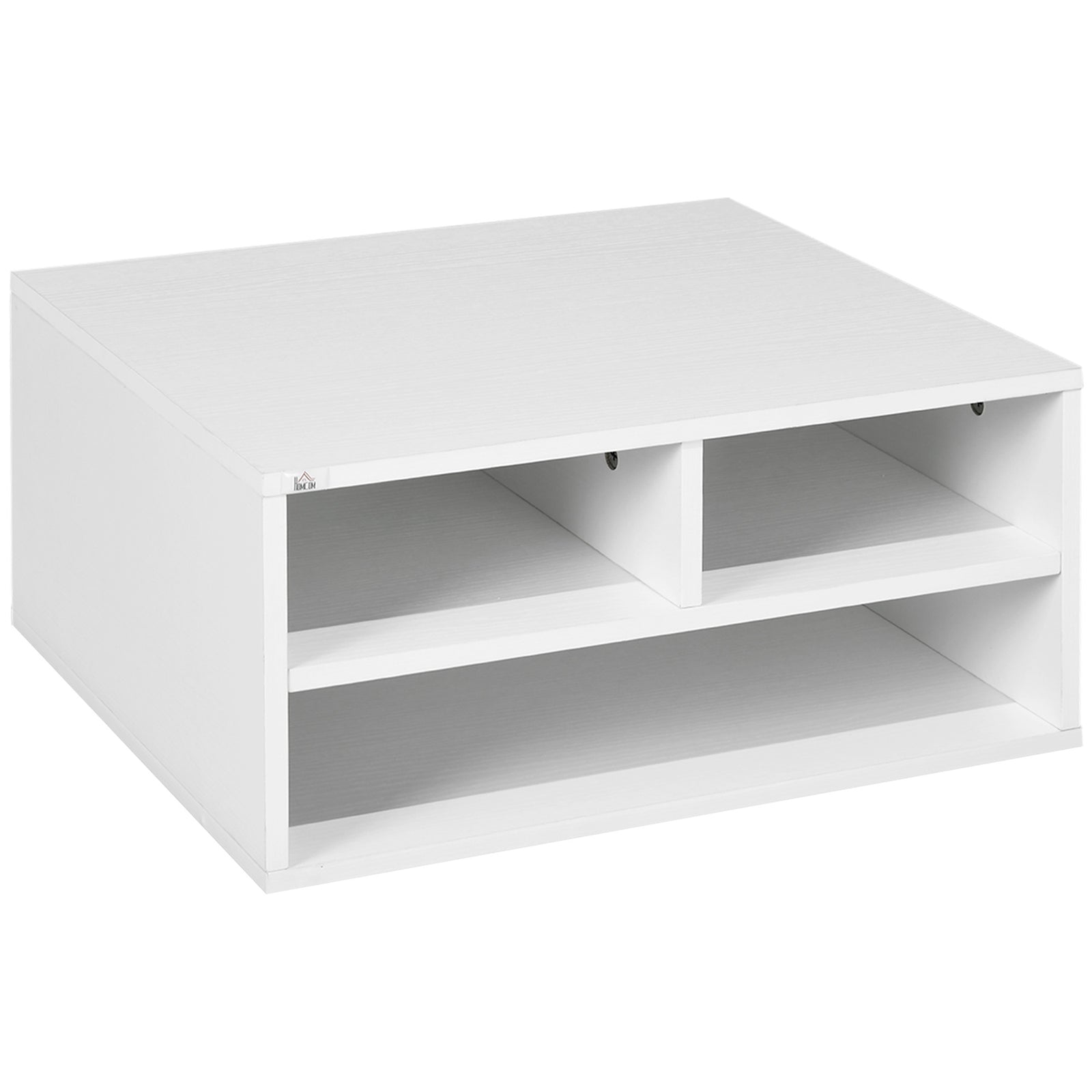 Desktop Printer Stand With 3 Open Compartments | One Size | White