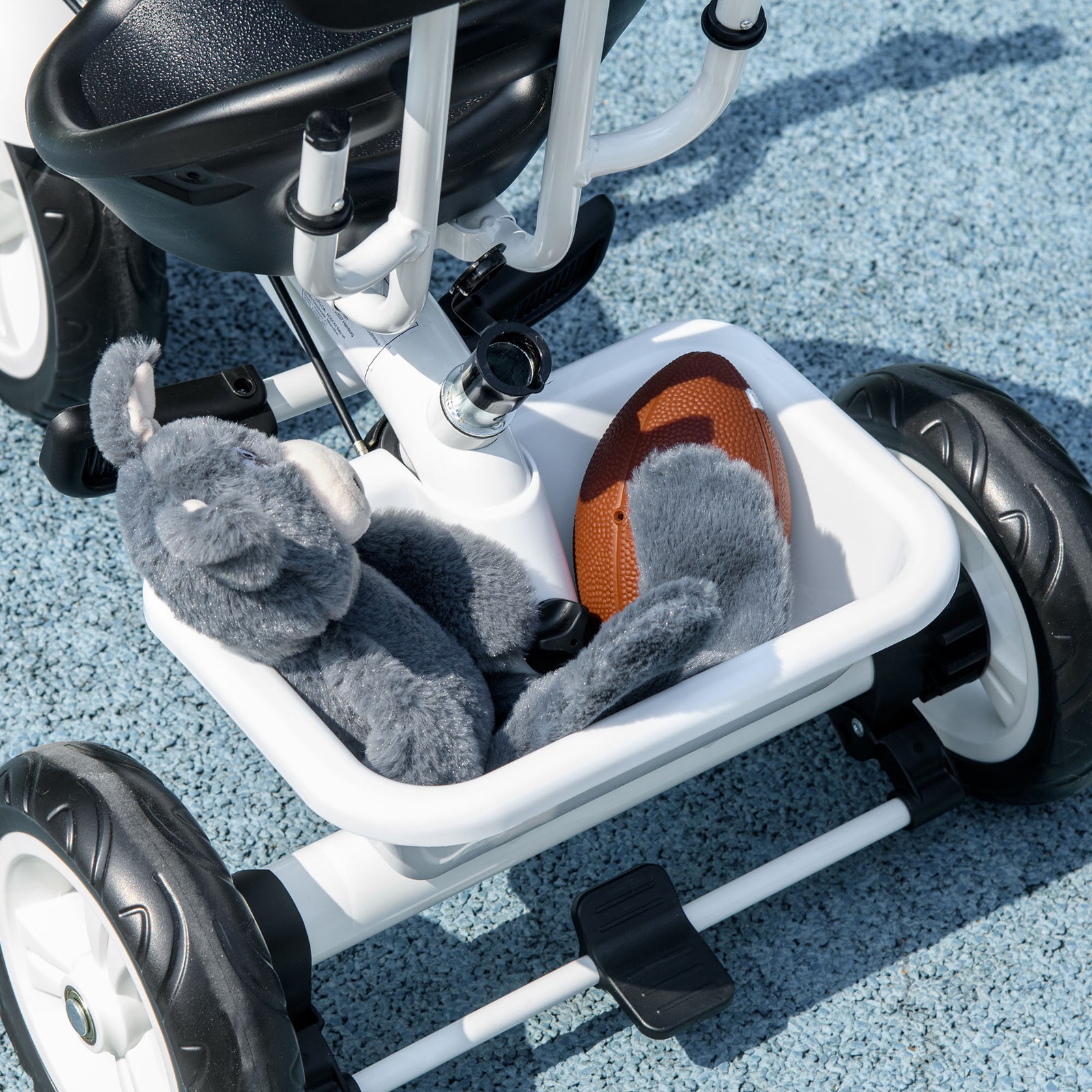 6 In 1 Kids Tricycle W/ Removable Handle For 1.5+ Year | White