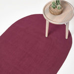 Handmade Woven Braided Oval Rug | 60cm x 80cm | Plum