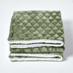 Geometric Triangle Velvet Throw | 200cm x 230cm | Sage Green