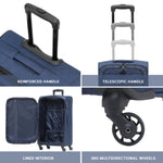 Medium 26" Lightweight 4 Wheel 800d Soft Case Quilted Suitcases Set Of 3 Anti Crack - Cabin & Hold Luggage 100+ Airlines Approved | Medium | Navy Blue