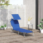 Reclining Sun Lounger Folding Recliner Garden Chair | Set of 1 | Blue