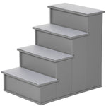 4 Step Wooden Dog Steps Pet Stairs Cat Ladder For Bed Couch | Gray