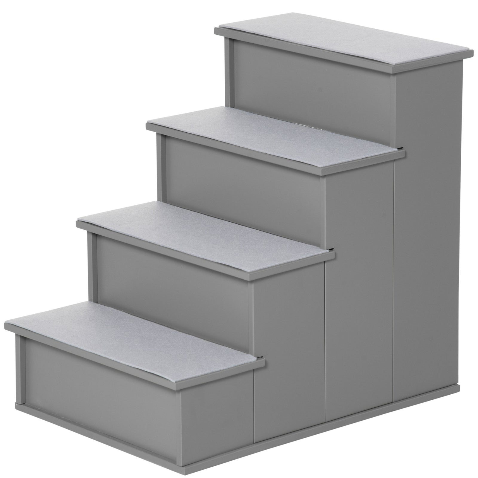 4 Step Wooden Dog Steps Pet Stairs Cat Ladder For Bed Couch | Gray