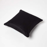 Filled Velvet Cushion With Piped Edge 46 X 46 Cm | 45cm x 45cm | Black