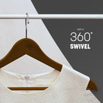 20 Pack Wooden Clothes Hangers With Non Slip Bar | Brown