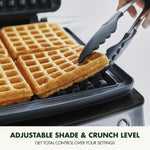 Elite Belgian Waffle Maker, Pfas-free Non-stick Ceramic Plates, Adjustable Controls | Black