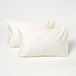 Organic Cotton Kids Pillowcases 400 Thread Count, 2 Pack | 40 x 60cm | Cream