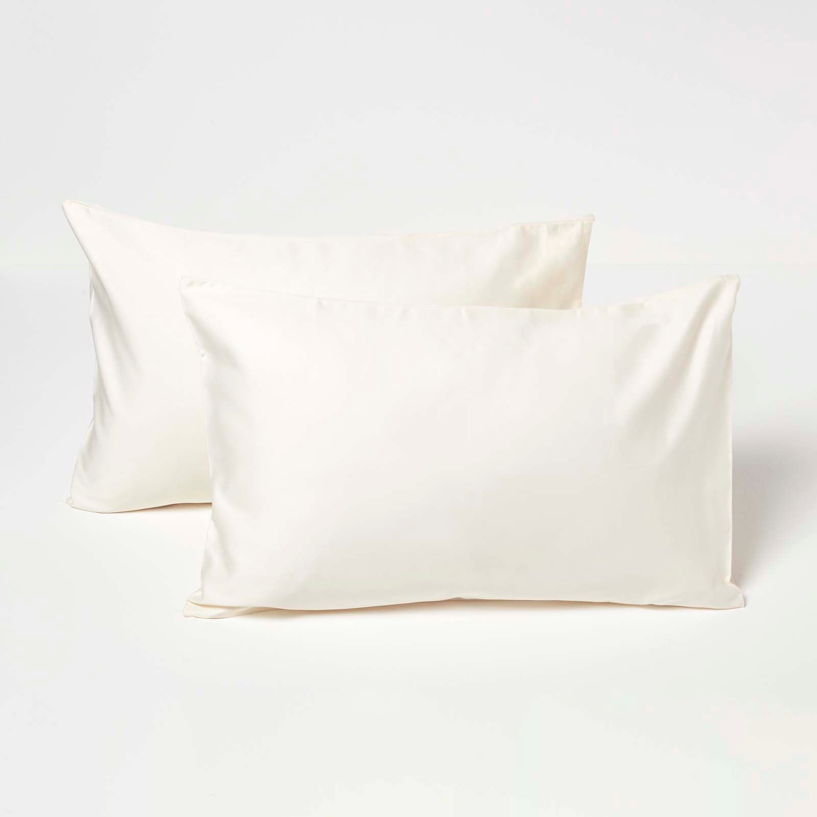 Organic Cotton Kids Pillowcases 400 Thread Count, 2 Pack | 40 x 60cm | Cream