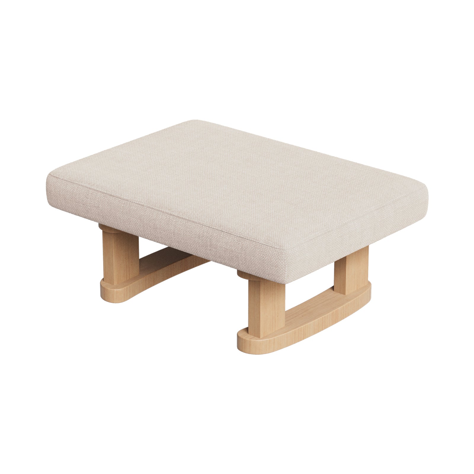 Breeins Linen Upholstered Wooden Legs Footstool