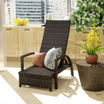Pe Rattan Adjustable Lounger | Brown