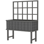 Raised Garden Bed With Trellis & Drain Holes | Gray