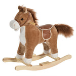 Kids Plush Rocking Horse W/ Moving Mouth Tail Sounds 18-36 Months | Brown
